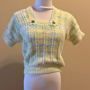 Yellow and Green Knit Sweater